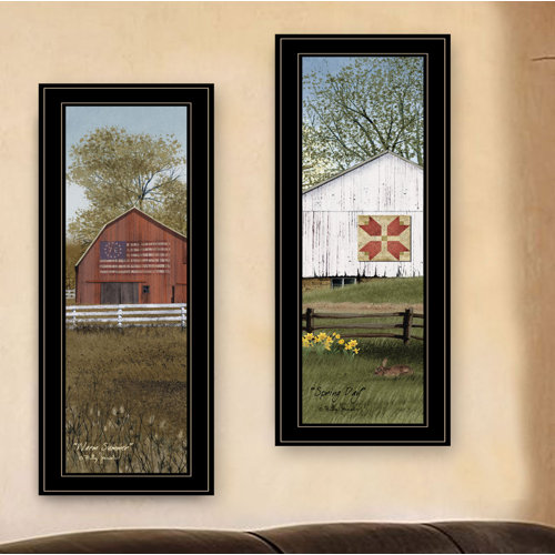 August Grove® "Country Barns" Framed Wall Art for Living Room, Bedroom
